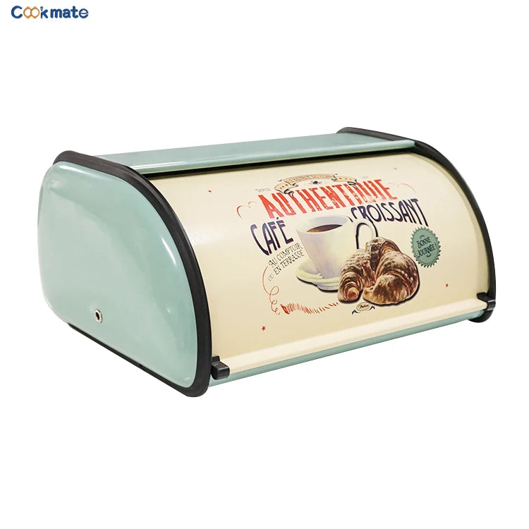 Large Capacity Bread Box Stainless Steel Storage Bin Holder Kitchen Container Case Vintage Dispenser Home Accessories