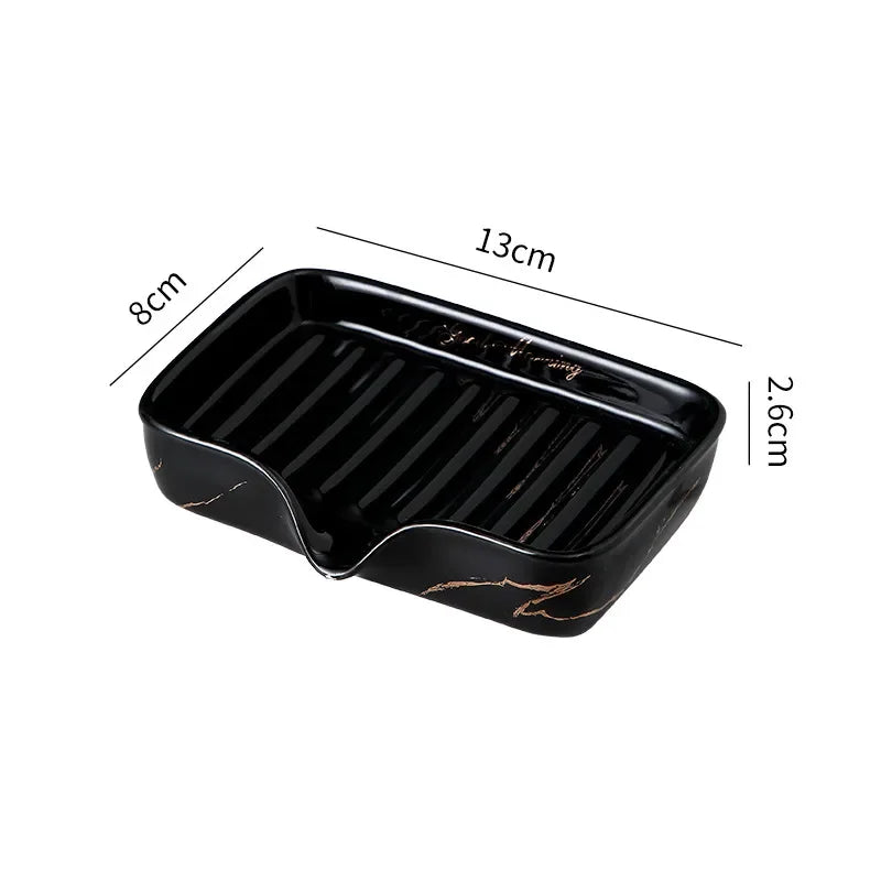 1Pc European Style Soap Dish Ceramic Soap Holder Restroom Storage Tray Home Drain Soap Dishes Exquisite Bathroom Accessories