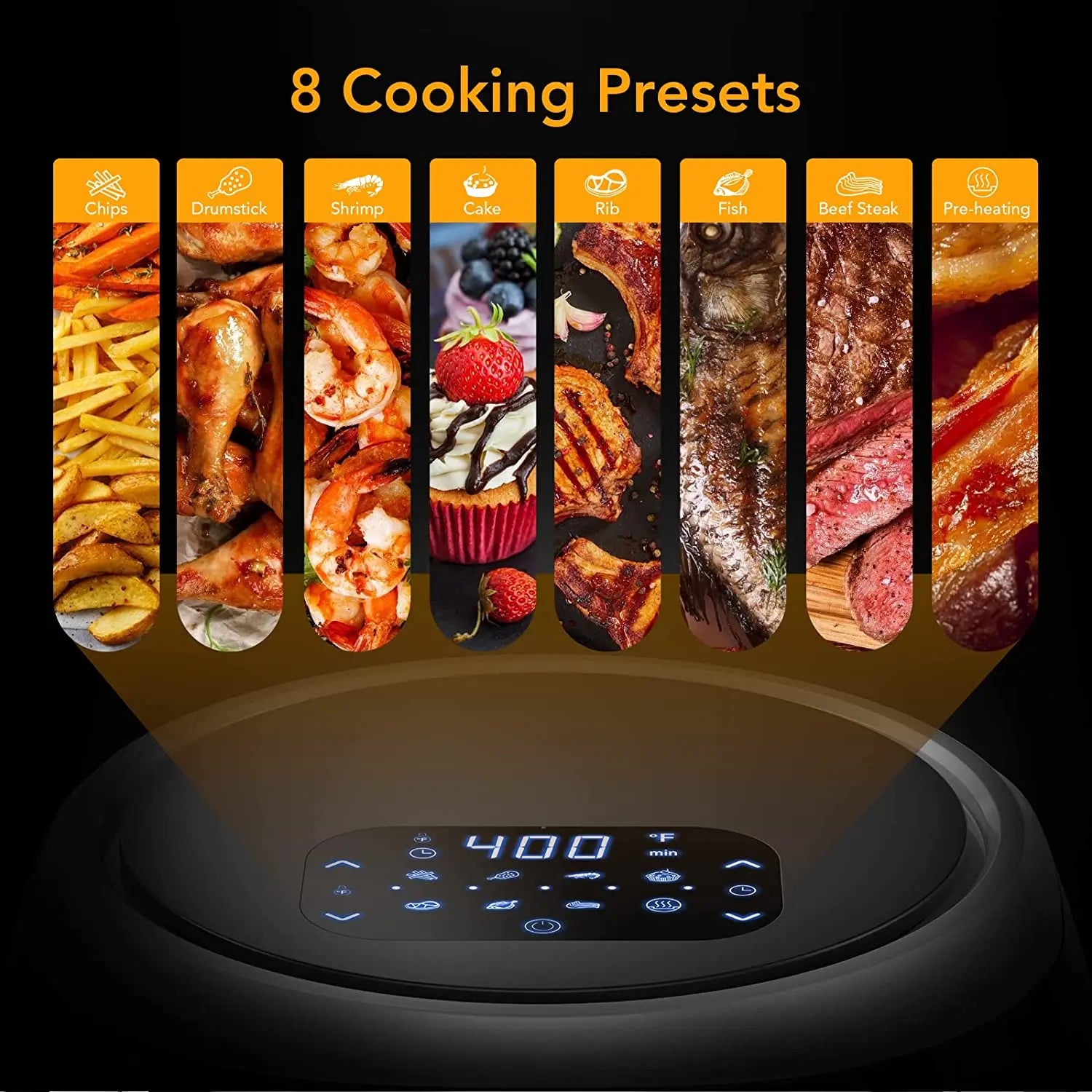 Air Fryer Oven Digital Large 7.7L Rapid Air Circulation,Air Fryers With Touch Screen Viewable Window Dishwasher Safe Accessories
