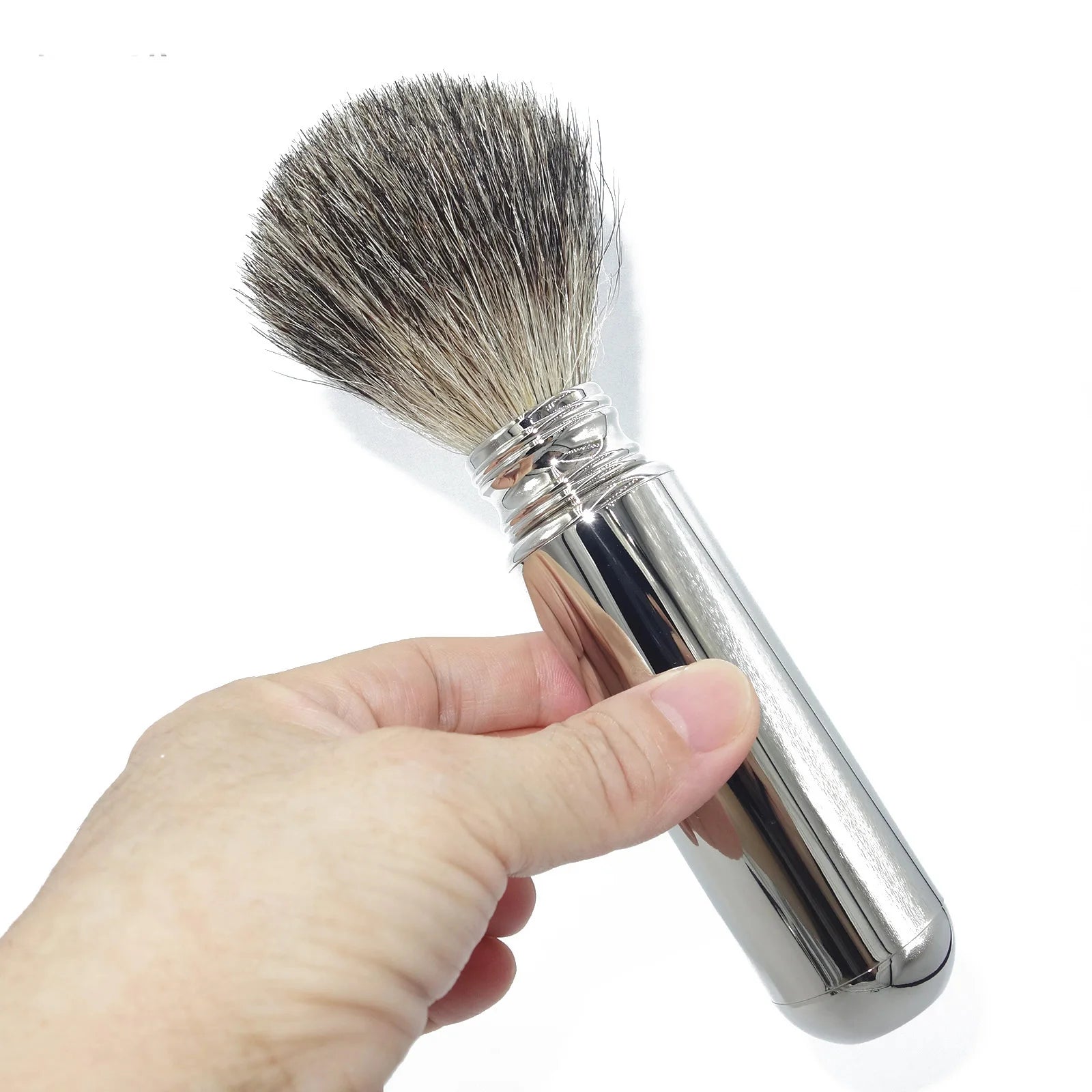 Magyfosia Pure Badger Hair Brush Aluminium Tube Holder for Men's Mustache Shaver and Barber Beard Tool Travel Gift Set