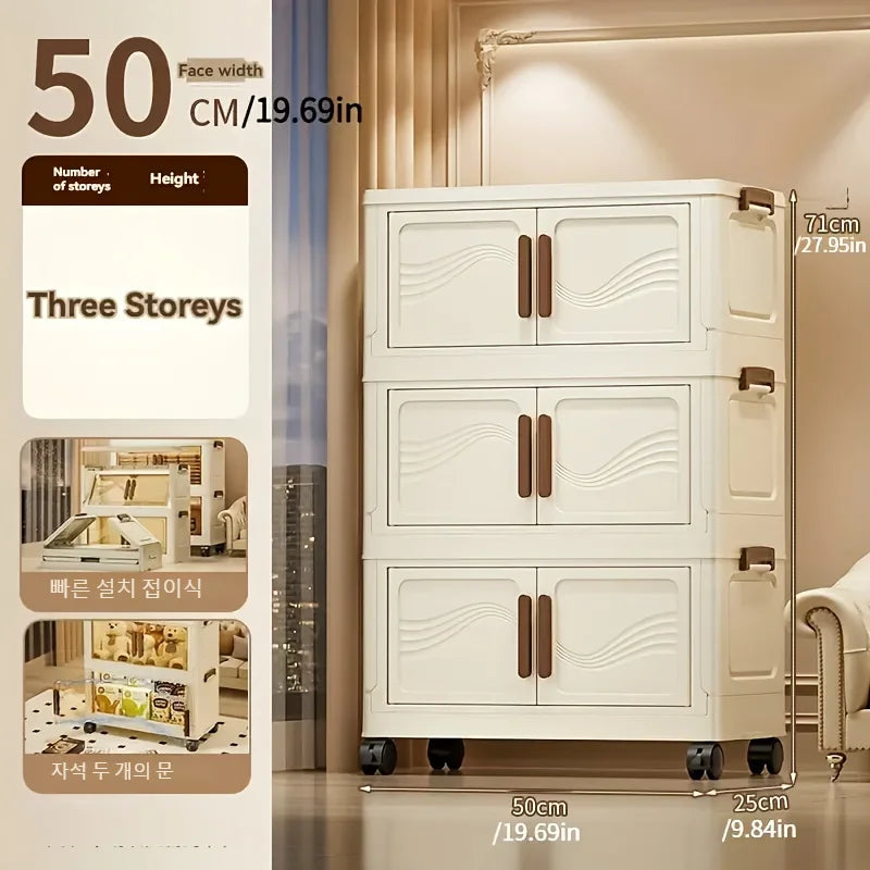 Foldable Storage Box with Clear Door - Spacious, Durable, and Easy-to-Assemble - Ideal for Organizing Clothes, Books, Toys, and