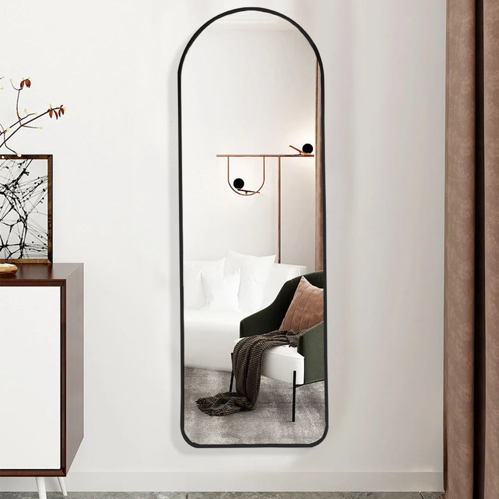 【Lifeideas】Black/Gold Arch Full Length Wall Mirror 40x120 CM
