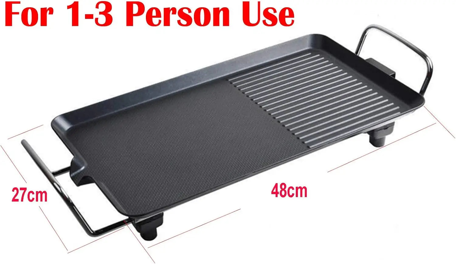 Electric Table Top Grill Barbecue Grill Non Stick Teppanyaki Tray Smokeless BBQ Hot Plate for Party Camping Festival Cooking