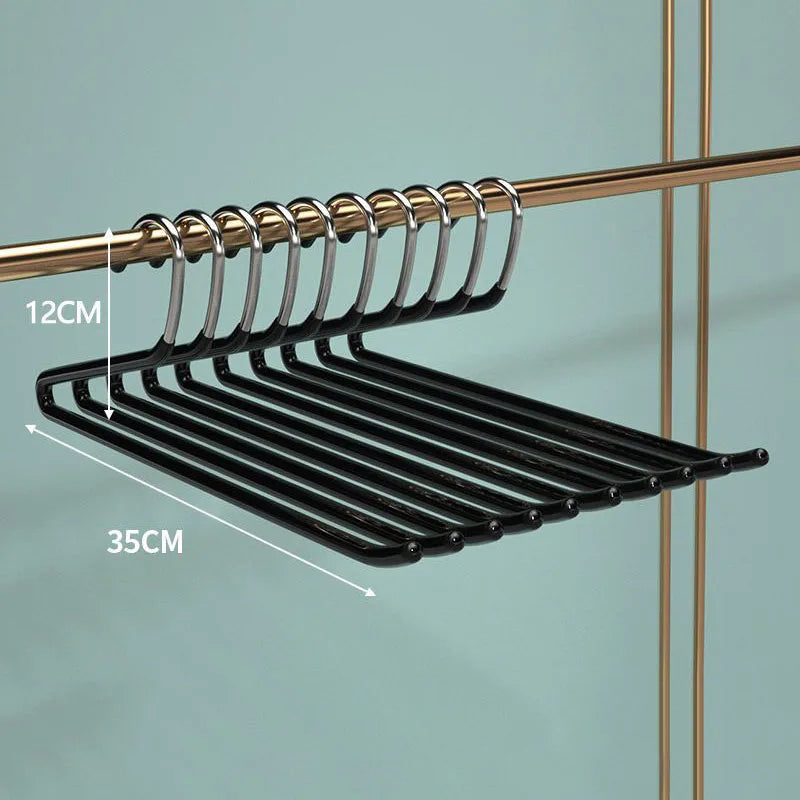 35CM Stainless Steel Pants Hanger Clothes Organizer Closet Trouser Rack ,Bold Metal Non-slip Towel Drying Rack,Save Space