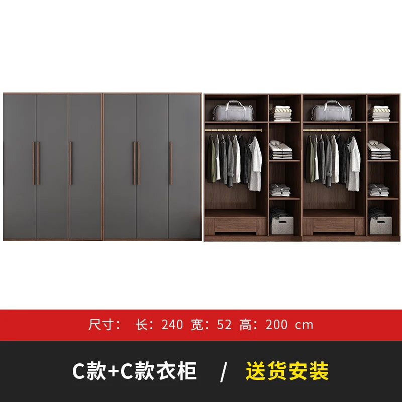 Black Modern Handles Wardrobes Design Eco Doorable Organizer Closet Wardrobe Bedroom Storage Clothes Armario Bedroom Furniture