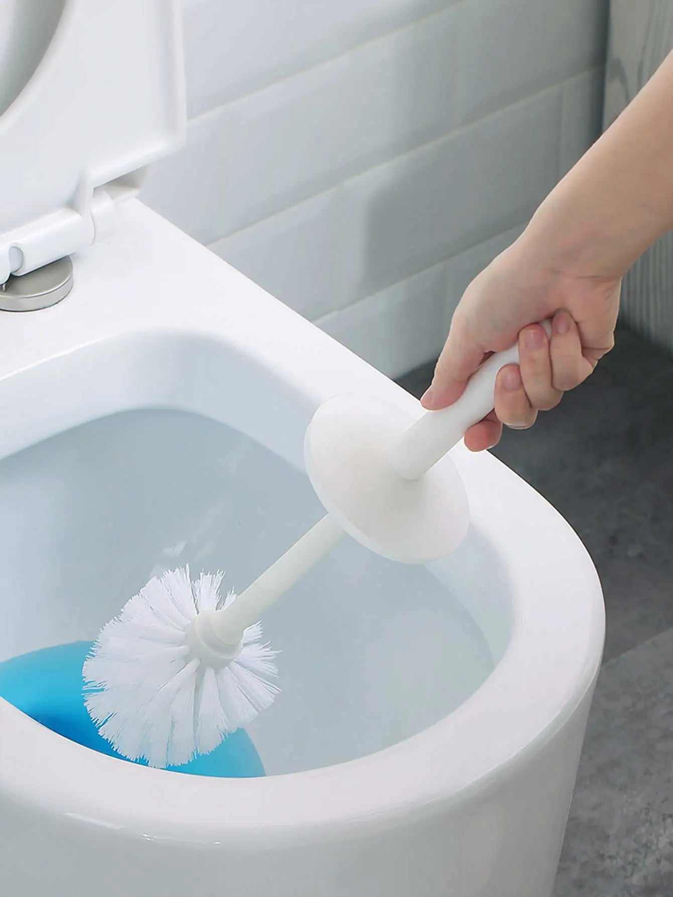 WORTHBUY Household Bathroom Cleaning Brush Long Handle Toilet Brush WC Splash Proof Toilet Cleaning Brush Bathroom Accessories