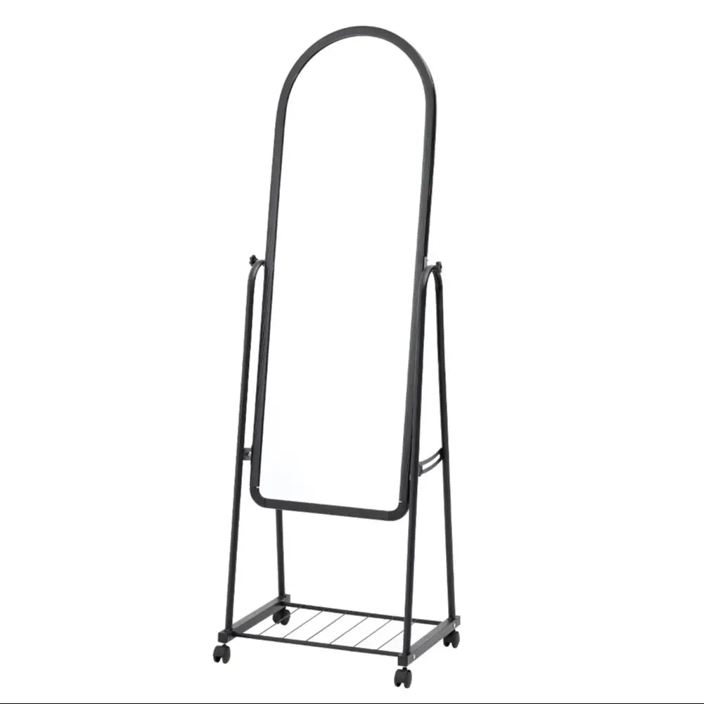 Full Length Rolling Mirror with Bracket for Bathroom Bedroom Living Room