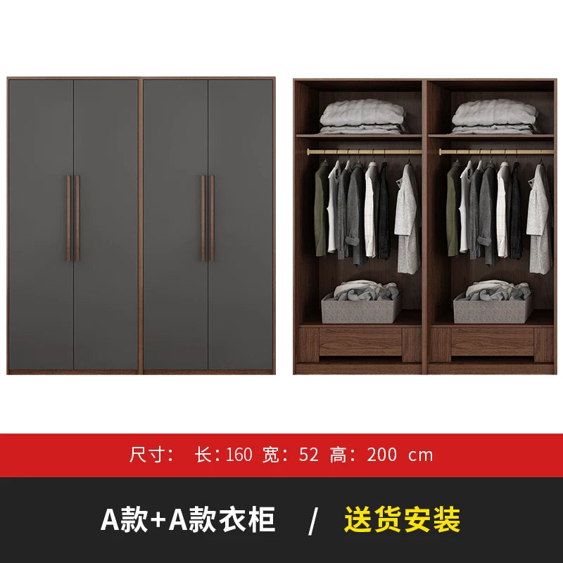 Black Modern Handles Wardrobes Design Eco Doorable Organizer Closet Wardrobe Bedroom Storage Clothes Armario Bedroom Furniture