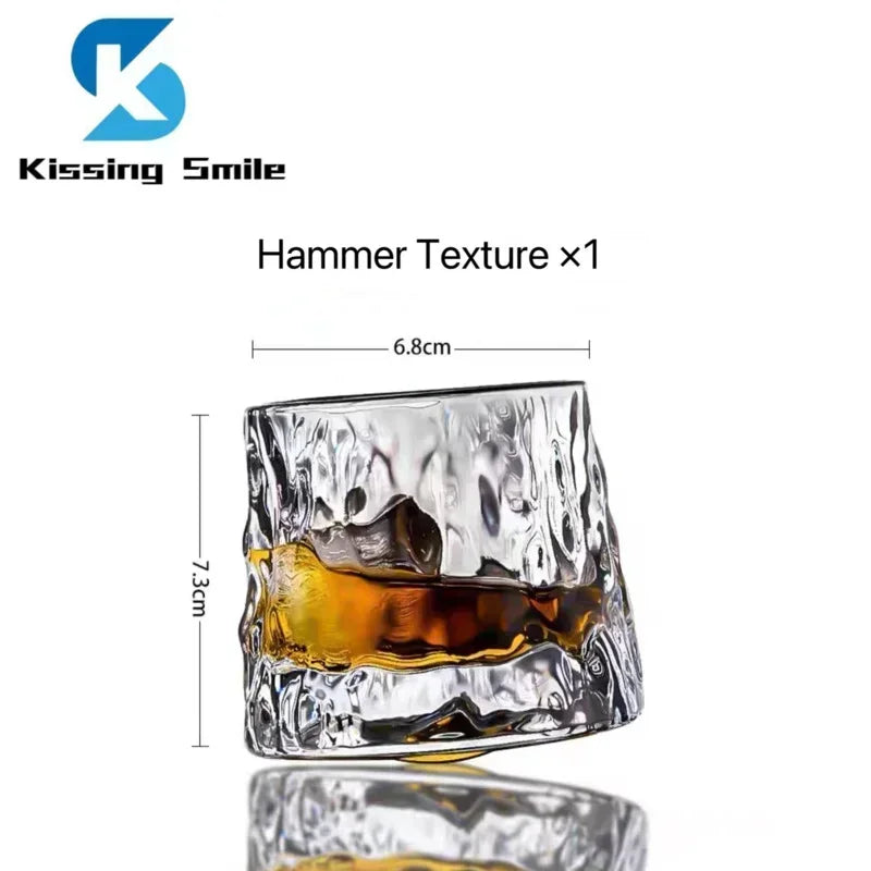 Creative Whiskey Glasses Durable Spinning Glassware Cocktails Wine Brandy Cup Water Juice Tea Mug Party Drinking Glass Tumbler