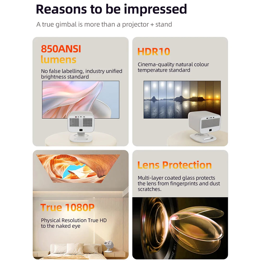 Original Lenovo Xiaoxin 100P Projector 850 ANSI Auto Focus Wifi6 Smart Home Theater 360 PTZ Support 4K HD Portable Projector