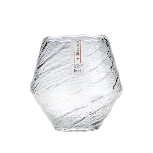 420ml Blowing Snow Whiskey Tasting Glasses Japanese Hammer Pattern Wine Drinking Cup Snowflakes Falling Hazy Air Whisky Tumbler