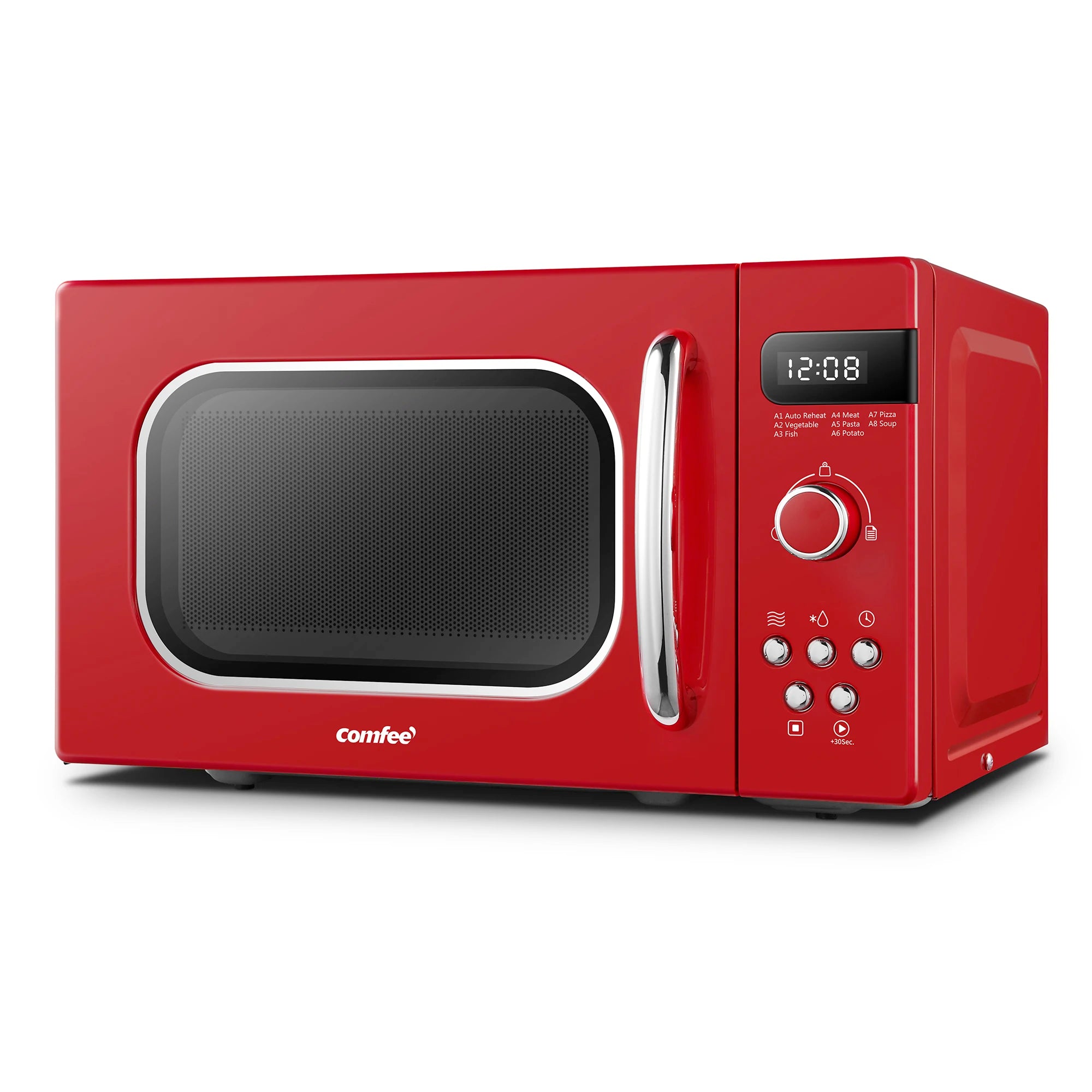 COMFEE' 800w 20L Microwave Oven with 8 Auto Menus, 5 Cooking Power Levels, and Express Cook Button