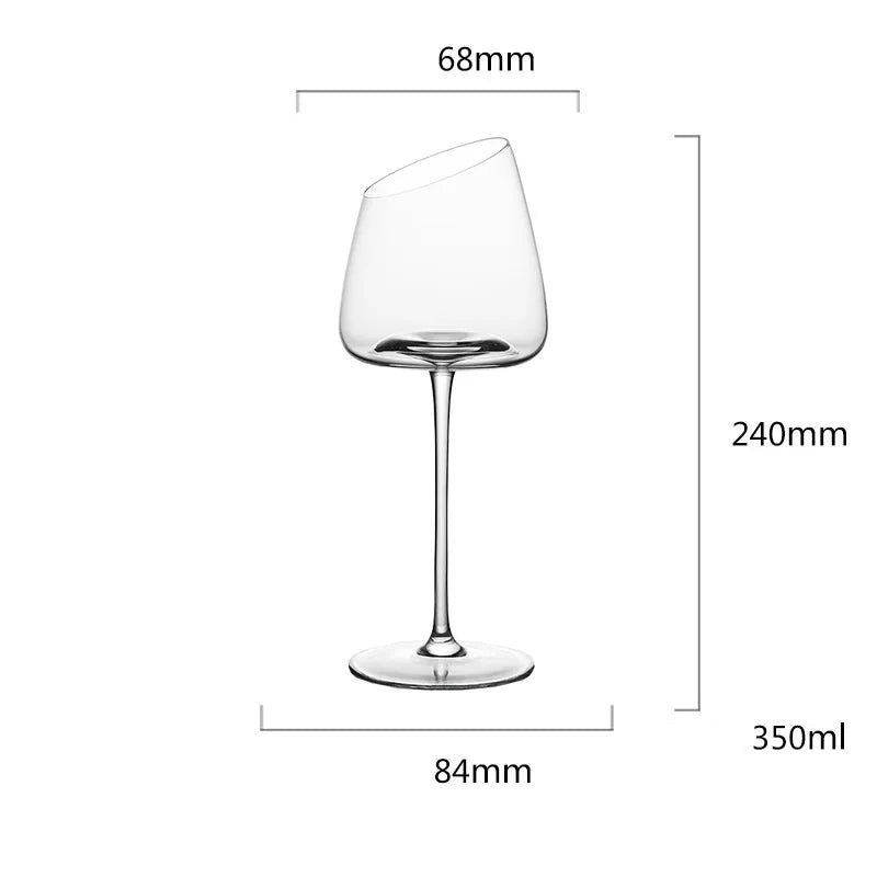Oblique Long Stem Goblet Red Wine Glass Cup Kitchen Tool Champagne Glass Bordeaux Burgundy Wedding Party Gift Glassware
