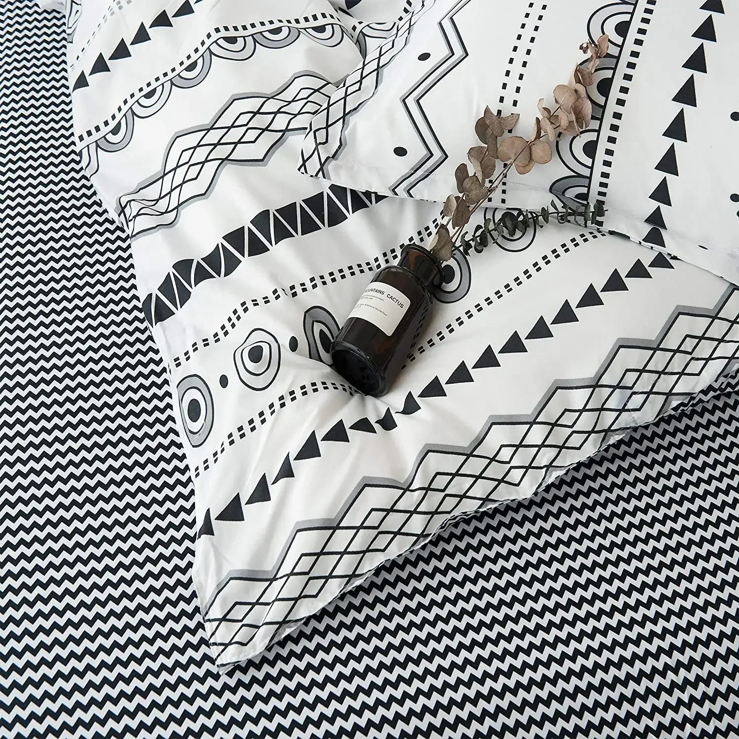 Bohon Paisley Duvet Cover Set Black White Print 3pcs Bedding Sets Luxury Pillow Case Queen and King Size Cotton Bedding Sets