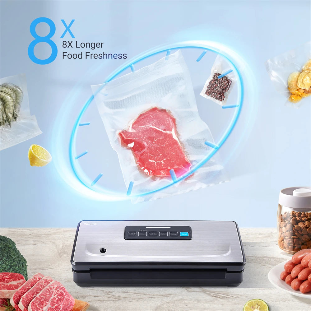 INKBIRD INK-VS02 Vacuum Sealer Packaging Machine For Food Storage Household Vacuum Food Packer Sous Vide Vacuum bag Rolls