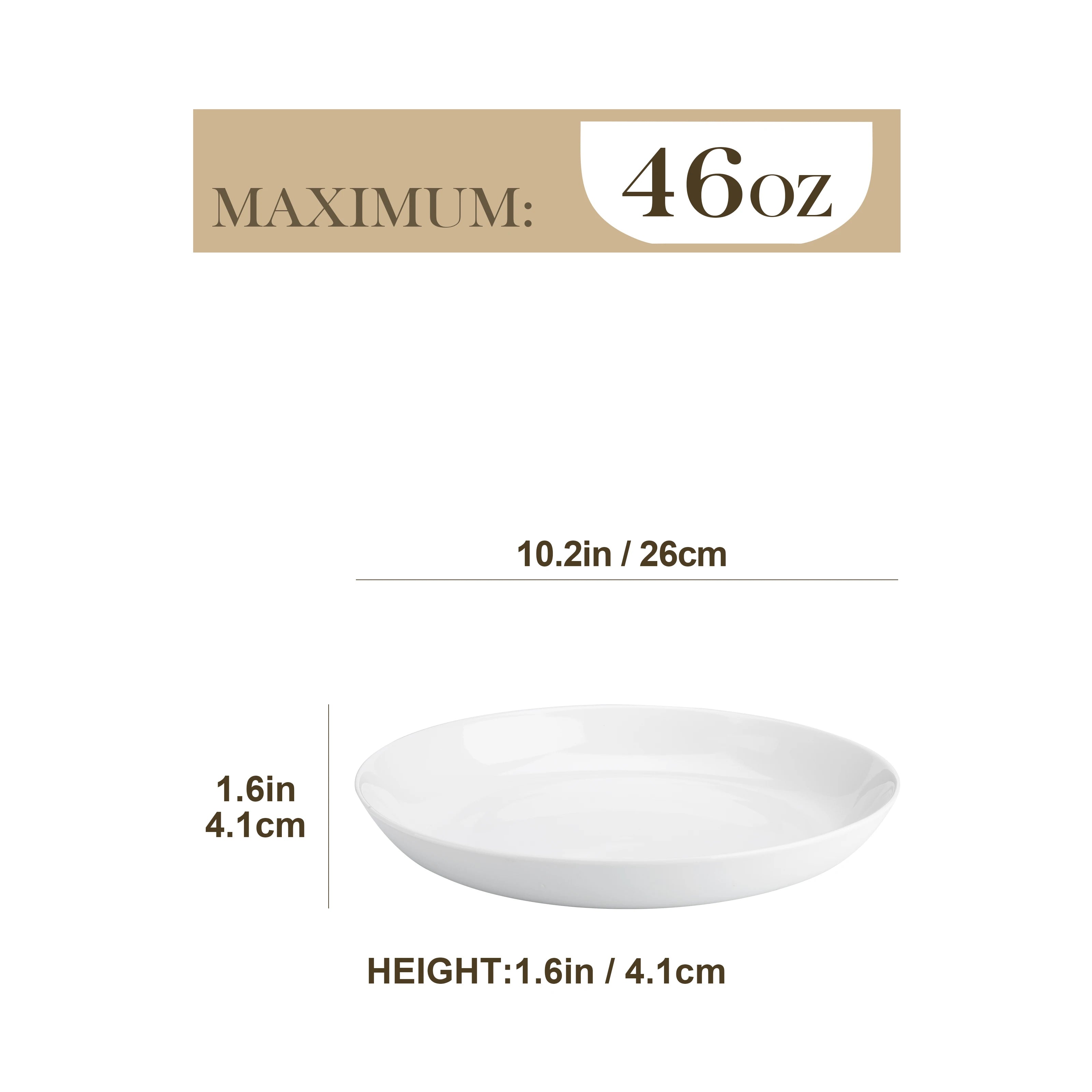 MALACASA 4/8/12 Piece Large Pasta Bowls Set 1680 ML Salad Bowl Ceramic Bowl Sets Wide and Shallow Bowls Set For Fruit/Pasta