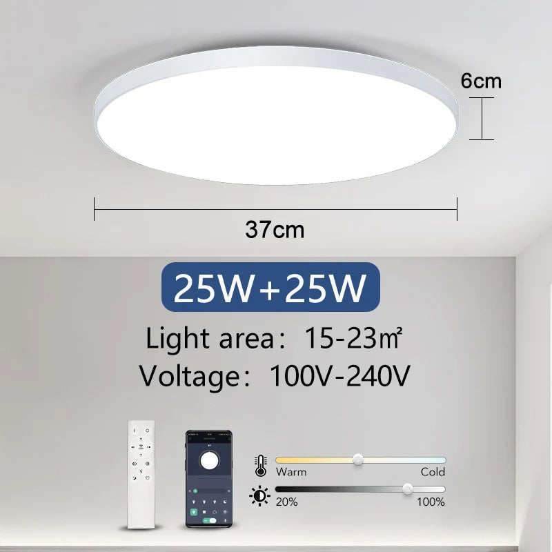 Smart Led Ceiling Lamp 36W 50W Dimmable Modern Led Ceiling Lights With APP Remote Control For Bedroom Living Room