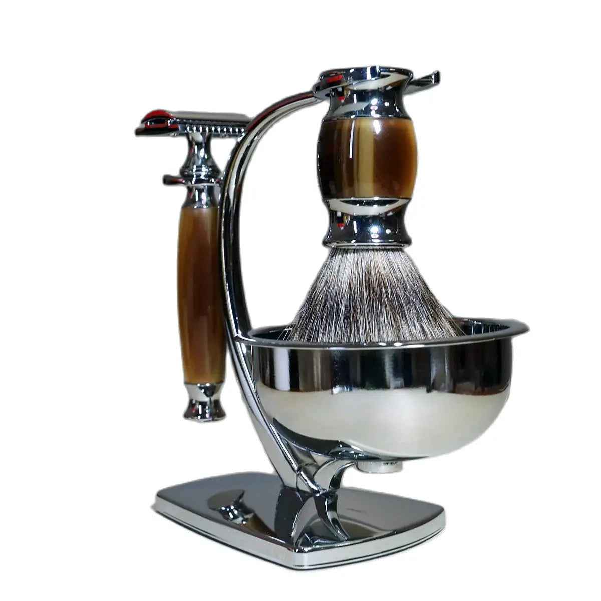 iRAZOR Classic Men Double Edges Razor Kit Replacement Blade Manual Shaver Shaving Bowl and Brush Gift Set