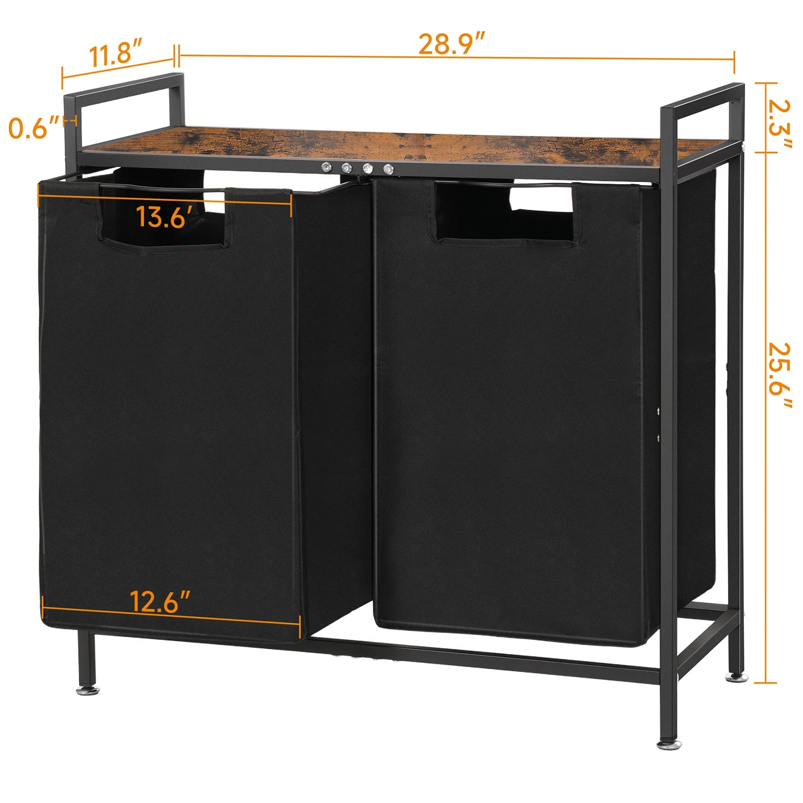 Laundry basket 2 hand fan Laundry Collector with Storage, Laundry Box, Oxford Fabric Laundry Bag Extendable Detachable Frame