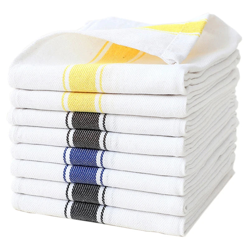 Herringbone Striped Dish Towels Highly Absorbent Kitchen Towels Reusable Bar Restaurant Cleaning Cloth Napkins Oversized 19X28In