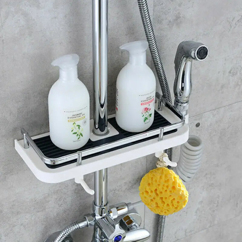 Bathroom Shelf Shower Pole Caddy Rack Storage Organiser Tray Holder Accessories