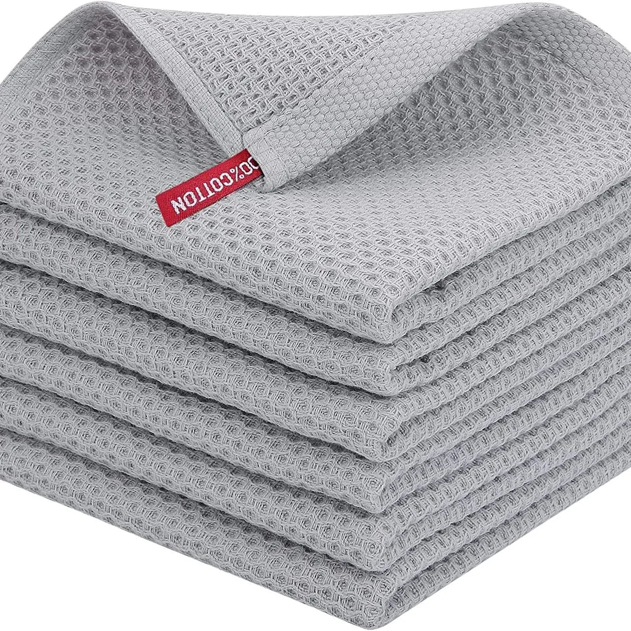 1 Pcs100% Cotton Waffle Woven Kitchen Dish Cloths, Super Soft Tea Towels,Absorbent Quick Dry Cleaning Dish Towels,12x12 Inches