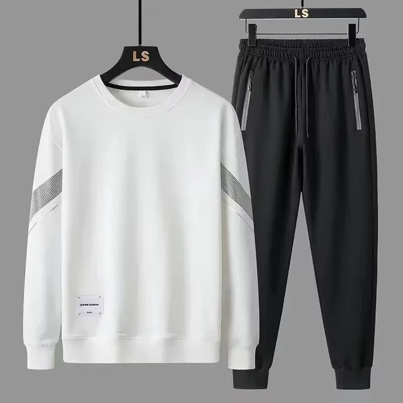 2023 Autumn Men's Sports Suit Casual Sweatshirt Pullover 2-Piece Set Plus Size Round Neck Sweatshirt Stylish Male Tracksuit