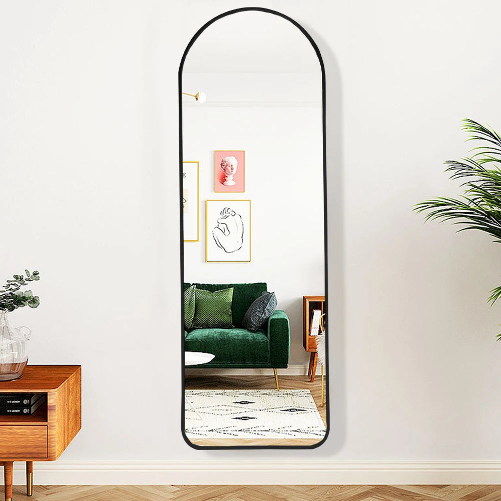 【Lifeideas】Black/Gold Arch Full Length Wall Mirror 40x120 CM