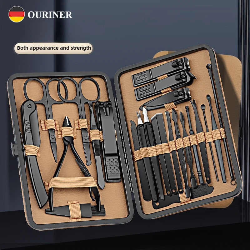 7/16/24 Pcs Manicure Set Professional Nail Clipper Kit Stainless Steel Manicure Kit,nail Care Tools with Luxurious Travel Case