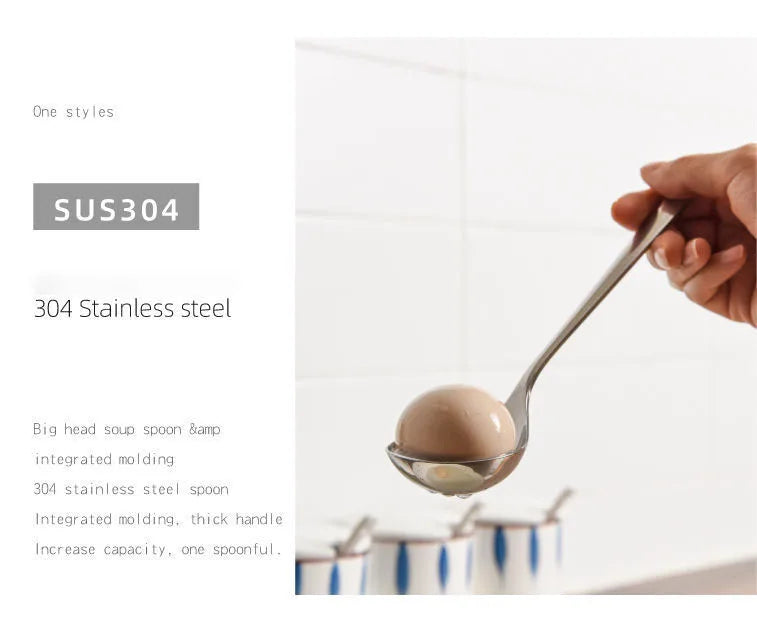 3/5PCS 20CM Extra Large 304 Stainless Steel Soup Ladle Cooking Tool Gold Scoop Tablewares Gold Plated Soup Serving Spoon