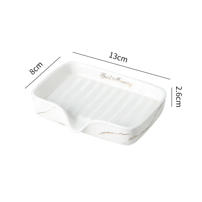 1Pc European Style Soap Dish Ceramic Soap Holder Restroom Storage Tray Home Drain Soap Dishes Exquisite Bathroom Accessories