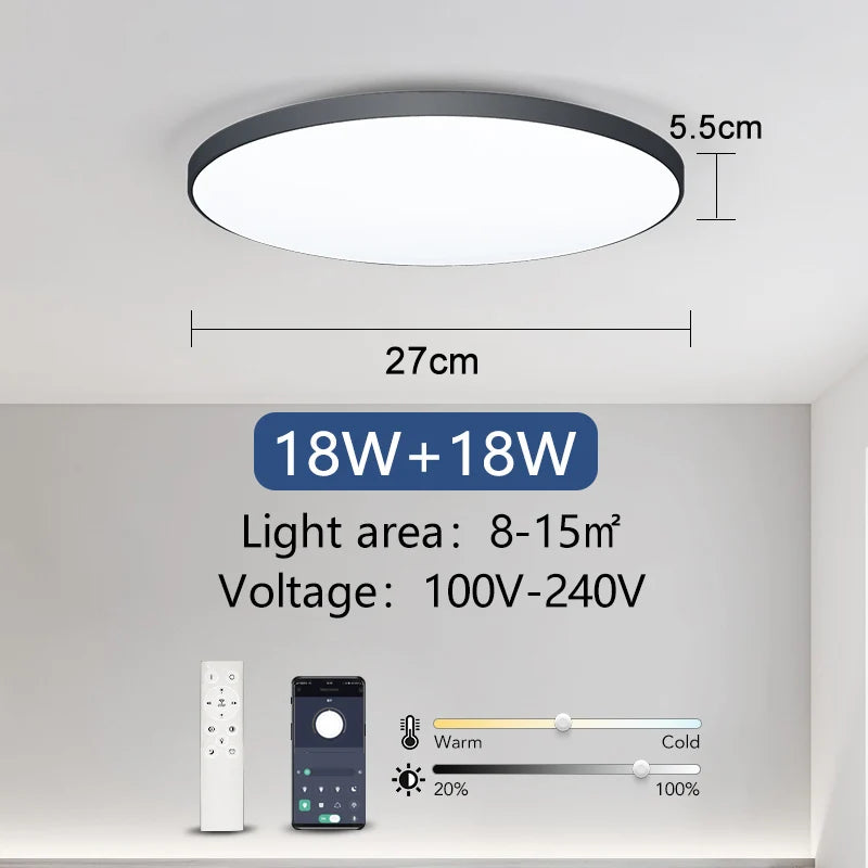 Smart Led Ceiling Lamp 36W 50W Dimmable Modern Led Ceiling Lights With APP Remote Control For Bedroom Living Room