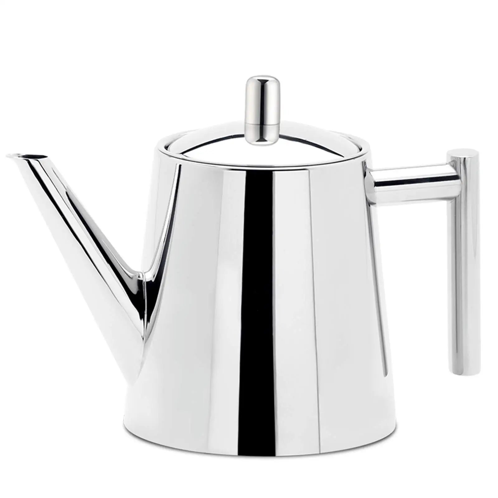 Easyworkz Stainless Steel Double Wall  Tea Pot with Removable Tea Infuser, Perfect for Brewing Your Favorite Tea, Chrome
