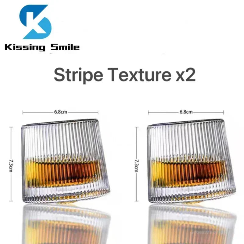 Creative Whiskey Glasses Durable Spinning Glassware Cocktails Wine Brandy Cup Water Juice Tea Mug Party Drinking Glass Tumbler