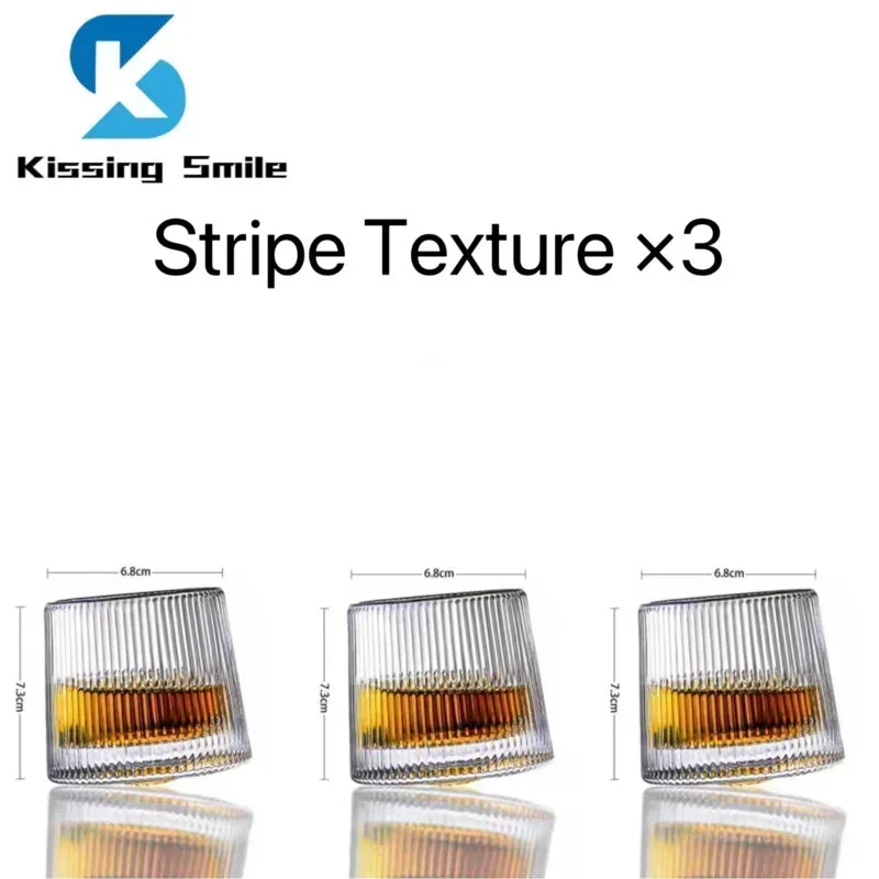 Creative Whiskey Glasses Durable Spinning Glassware Cocktails Wine Brandy Cup Water Juice Tea Mug Party Drinking Glass Tumbler