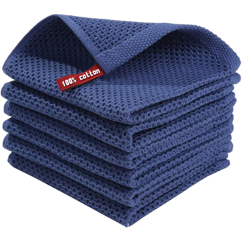 1 Pcs100% Cotton Waffle Woven Kitchen Dish Cloths, Super Soft Tea Towels,Absorbent Quick Dry Cleaning Dish Towels,12x12 Inches