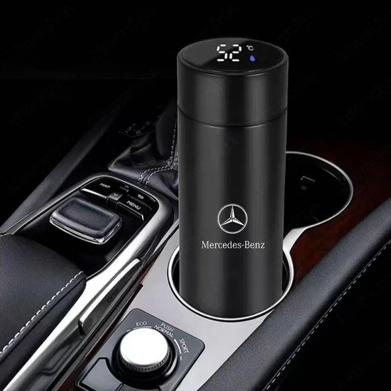500ml Smart Water Bottle Stainless Steel Thermos Flasks Coffee Cup Milk Mug For Mercedes benz W203 W204 W205 W209 W210 W211 W212