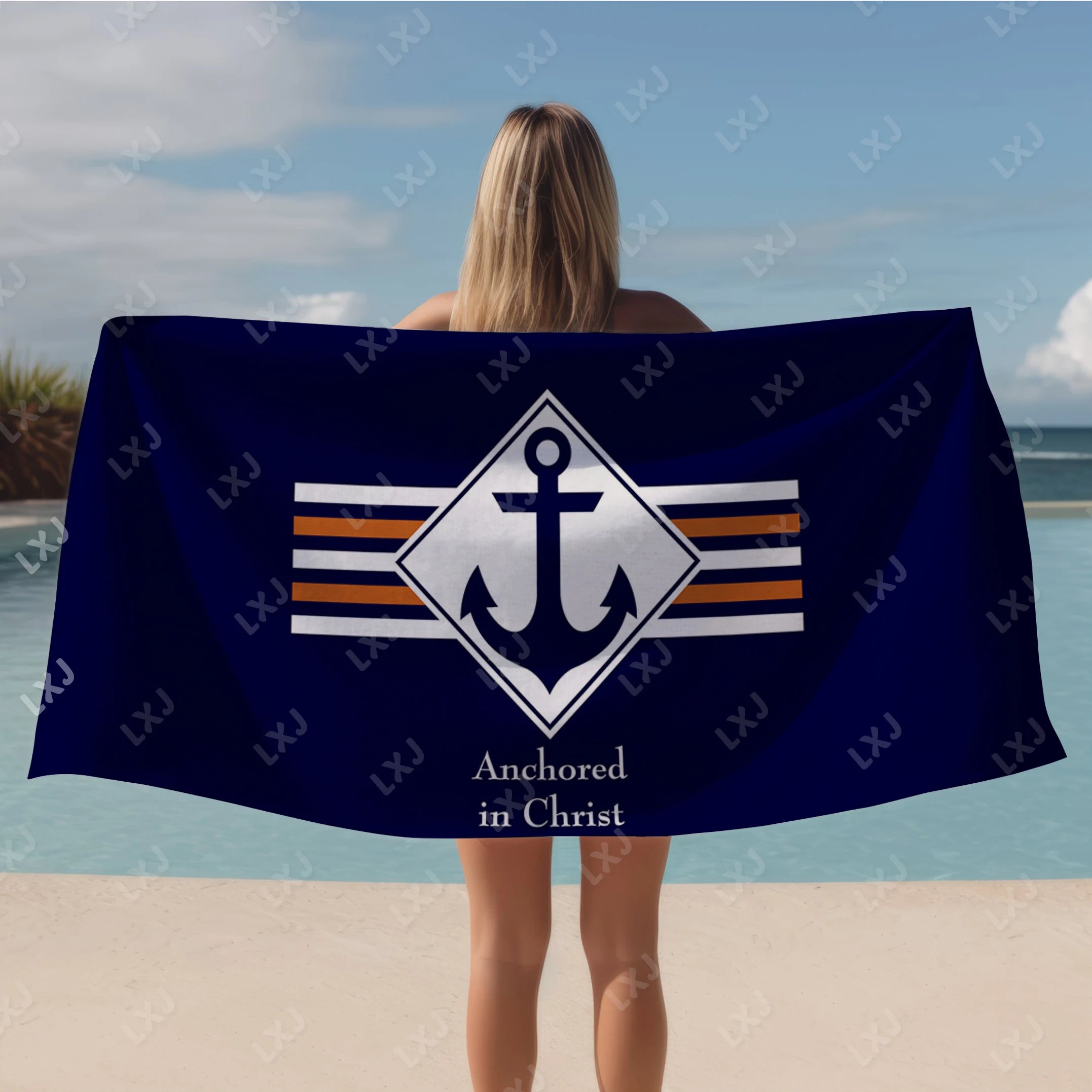 Custom Beach Towel Quick Dry Sand Free Personalized Boat Name Bath Towel for Adults Kids Nautical Gifts Yacht Beach Accessories