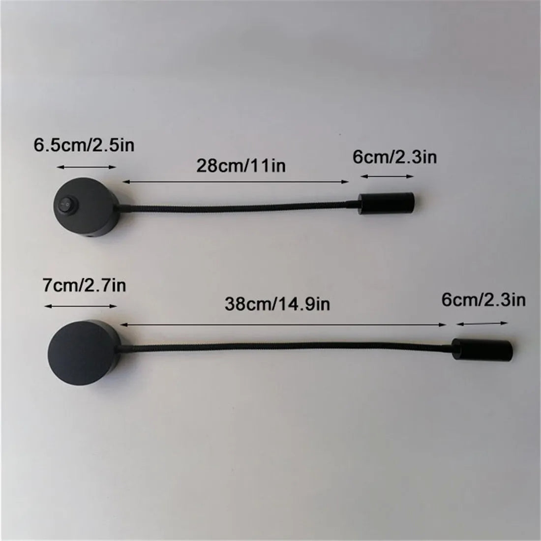 L40cm Long gooseneck 3W Led Wall Light Bedside Led Wall Lighting Black Switch hose AC90-260V 110V 220V reading Lights book lamp