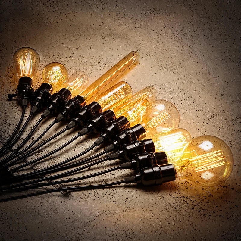 8/10pcs Retro Edison Light Bulb E27 220V 110V 40W ST64 G80 G95 T10 T45 T185 A19 A60 Filament Incandescent Ampoule Vintage Lamp