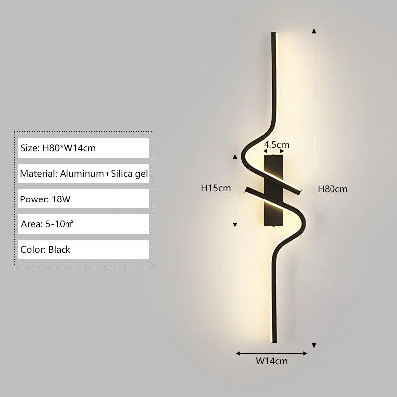 Modern LED Wall Lamps Long Strip Up and Down LED Wall Lights Bedroom Bedside Hallway Lighting Fixture AC85-265V Wall Sconce