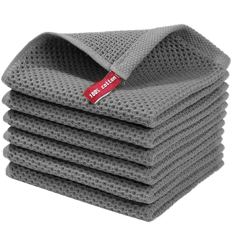 1 Pcs100% Cotton Waffle Woven Kitchen Dish Cloths, Super Soft Tea Towels,Absorbent Quick Dry Cleaning Dish Towels,12x12 Inches