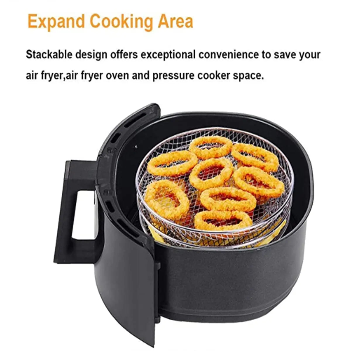 Air Fryer Rack for Oven ,3-Layers  304 Stainless Steel Air Fryer Basket Grill Steamer Cooker Kitchen Gadgets Cooking Tools