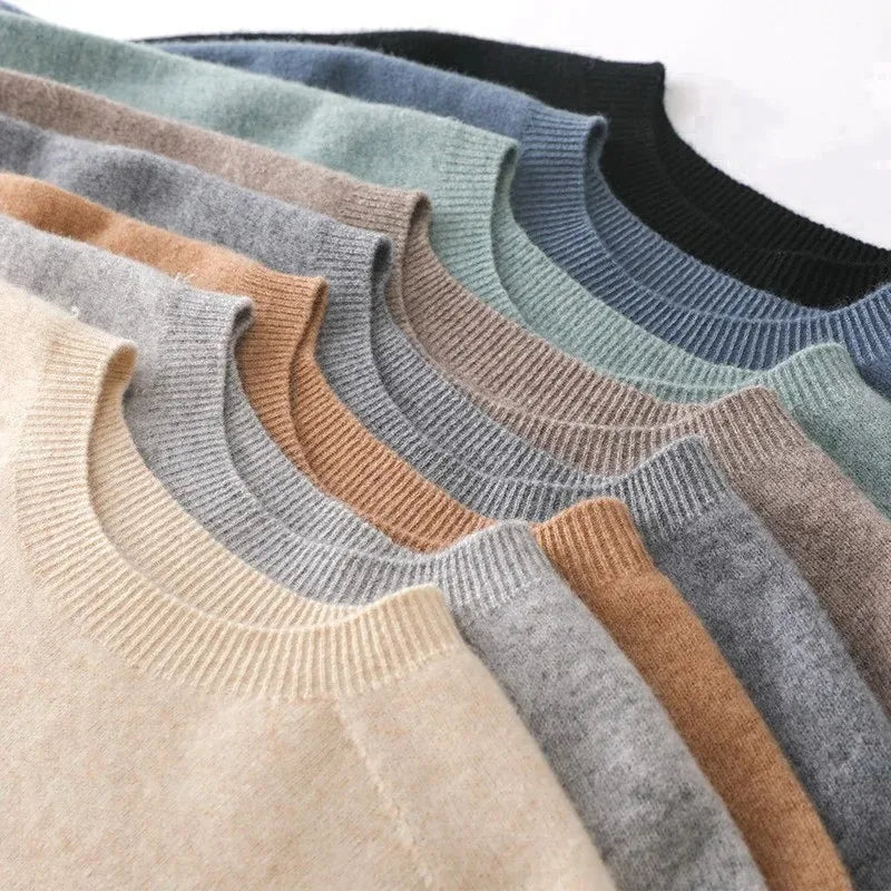 Men's  Superfine Merino Wool T Shirt Knitted O-neck Breathable Thin Cashmer Short Sleeve Tee Solid Color Knitting  Jumpers Tops