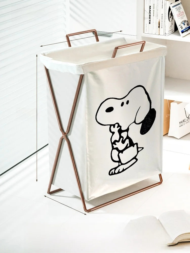 Trendy Foldable Laundry Basket with Lid for Home Batoom Dir Clothes Hamper Iron Material Japanese Sle Storage Basket