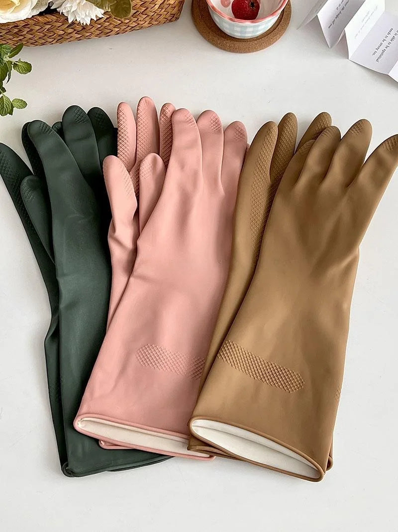 Korean Sle Thiened Anti-Slip Diwaing Gloves Kitchen Cleaning Waterproof Special Latex Gloves for Home Cleaning Tools