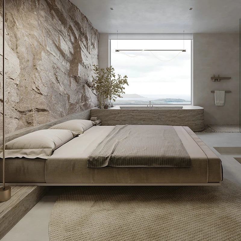 Floating Create Bed Minimalist Wedding High Quality Simple Modern Bed Design Full Body Ltalian Style Muebles Bedroom Furniture