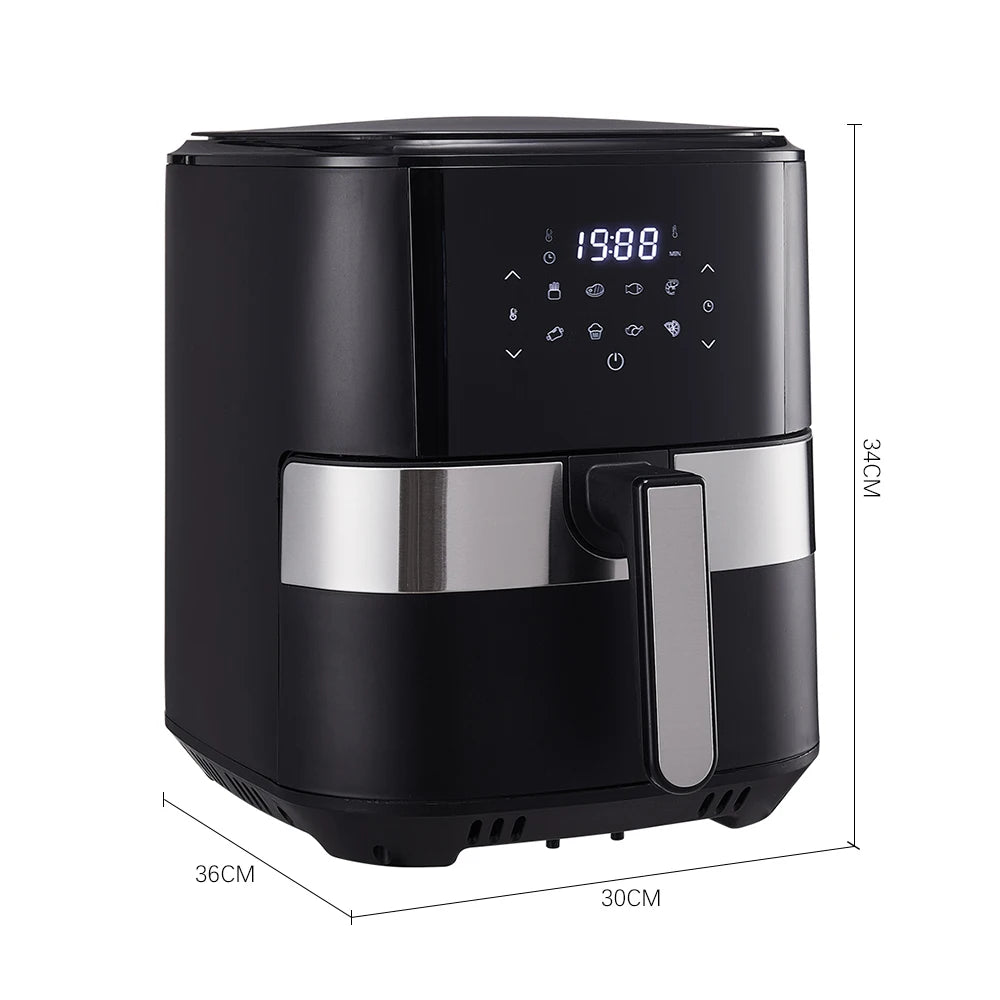 KOMORE 8L Touch Control Air Fryer with Display 8 Preset Modes &60 Minutes Timer & 80°C-200°C Adjustable Temperature