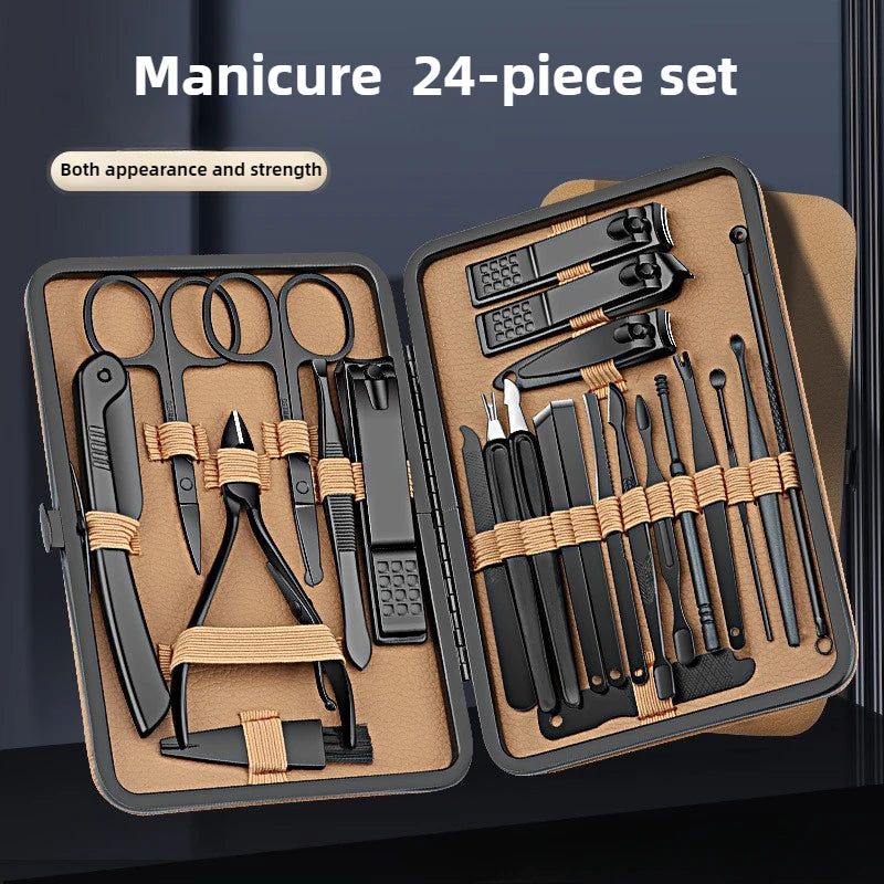7/16/24 Pcs Manicure Set Professional Nail Clipper Kit Stainless Steel Manicure Kit,nail Care Tools with Luxurious Travel Case