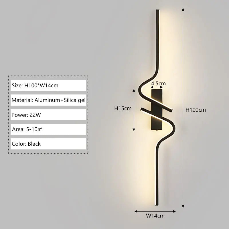 Modern LED Wall Lamps Long Strip Up and Down LED Wall Lights Bedroom Bedside Hallway Lighting Fixture AC85-265V Wall Sconce